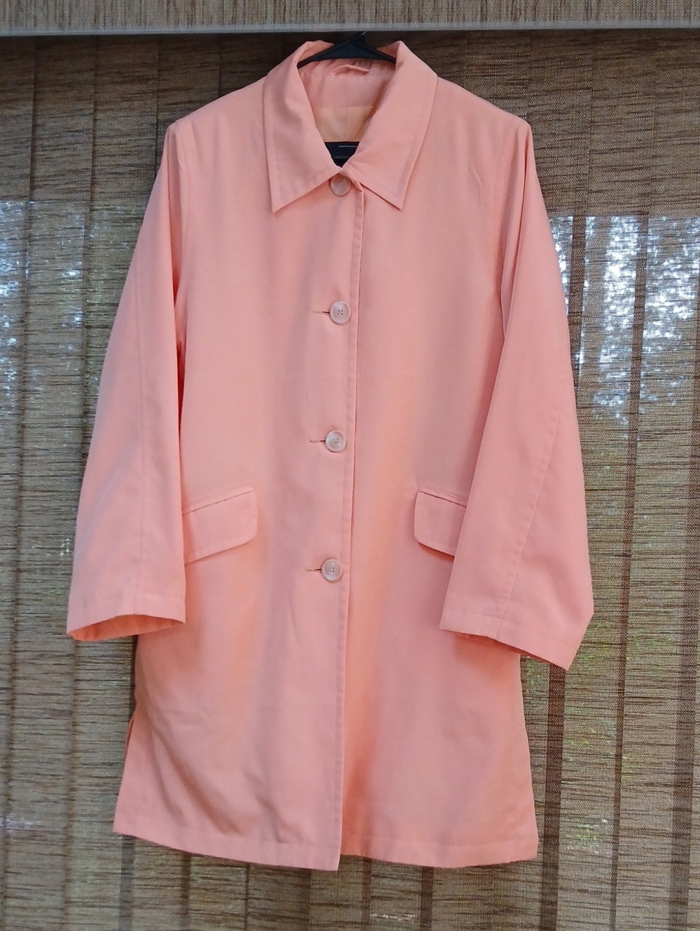 VTG 90s Terry Lewis Peach Minimalist Car Coat Mac Jacket